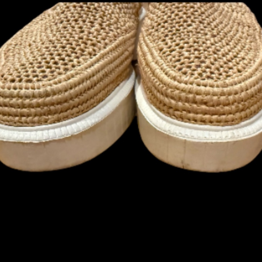 Robert Clergerie Natural Woven Raffia Slip On Flats Size 38/7.5 - Picture 5 of 14